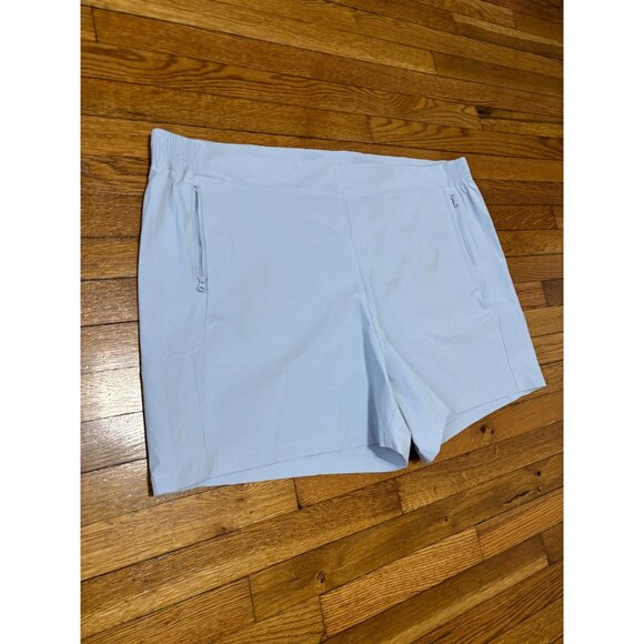 Columbia Women's PFG Shorts Plus Sz 3X Blue Elastic Waist Zipped Pockets Hiking - Picture 3 of 7